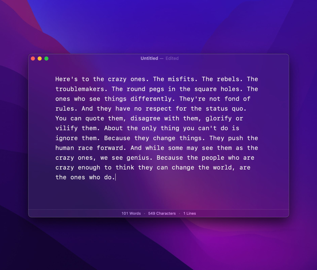 A terminal text editor