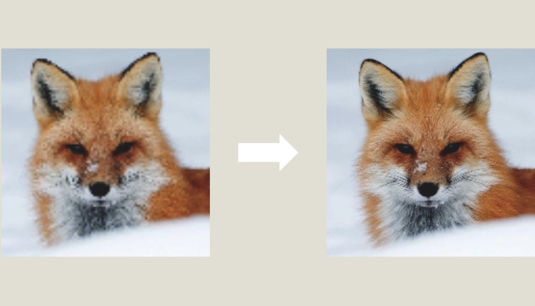 Before/after of a 100x100 image